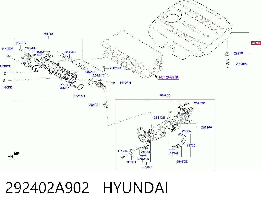 Tapa del motor decorativa para Hyundai I40 I VF