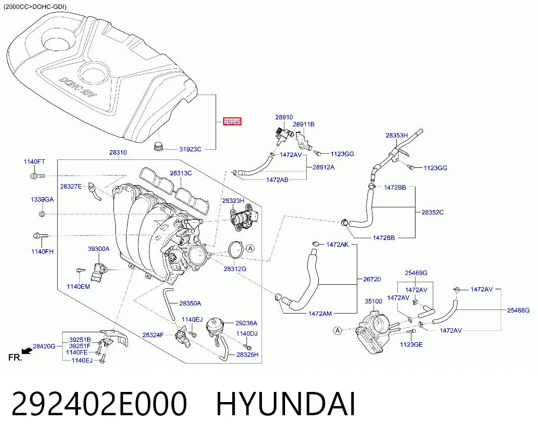 Tapa del motor decorativa para KIA Carens III 