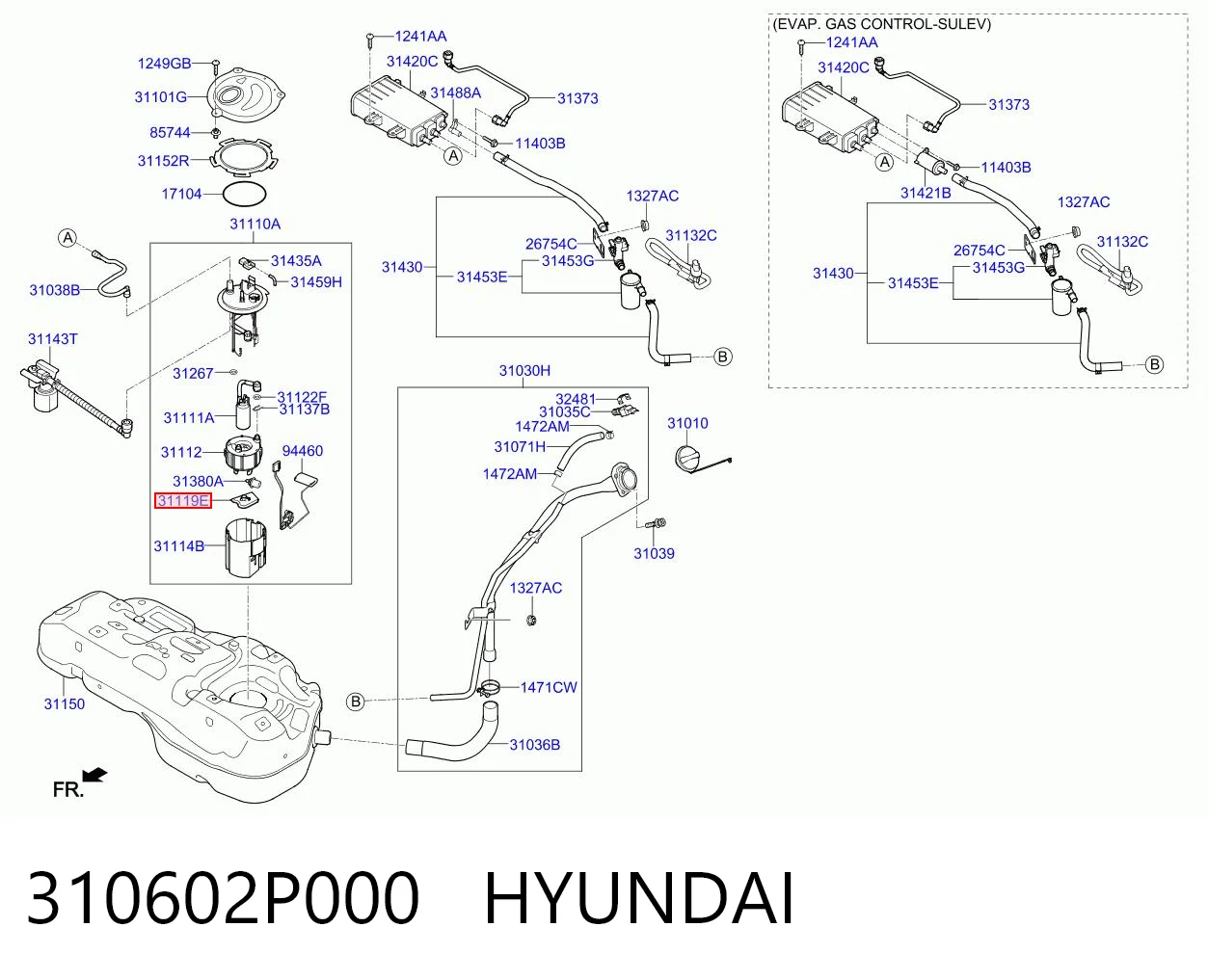 310602P000 Hyundai/Kia Filtro de gasolina