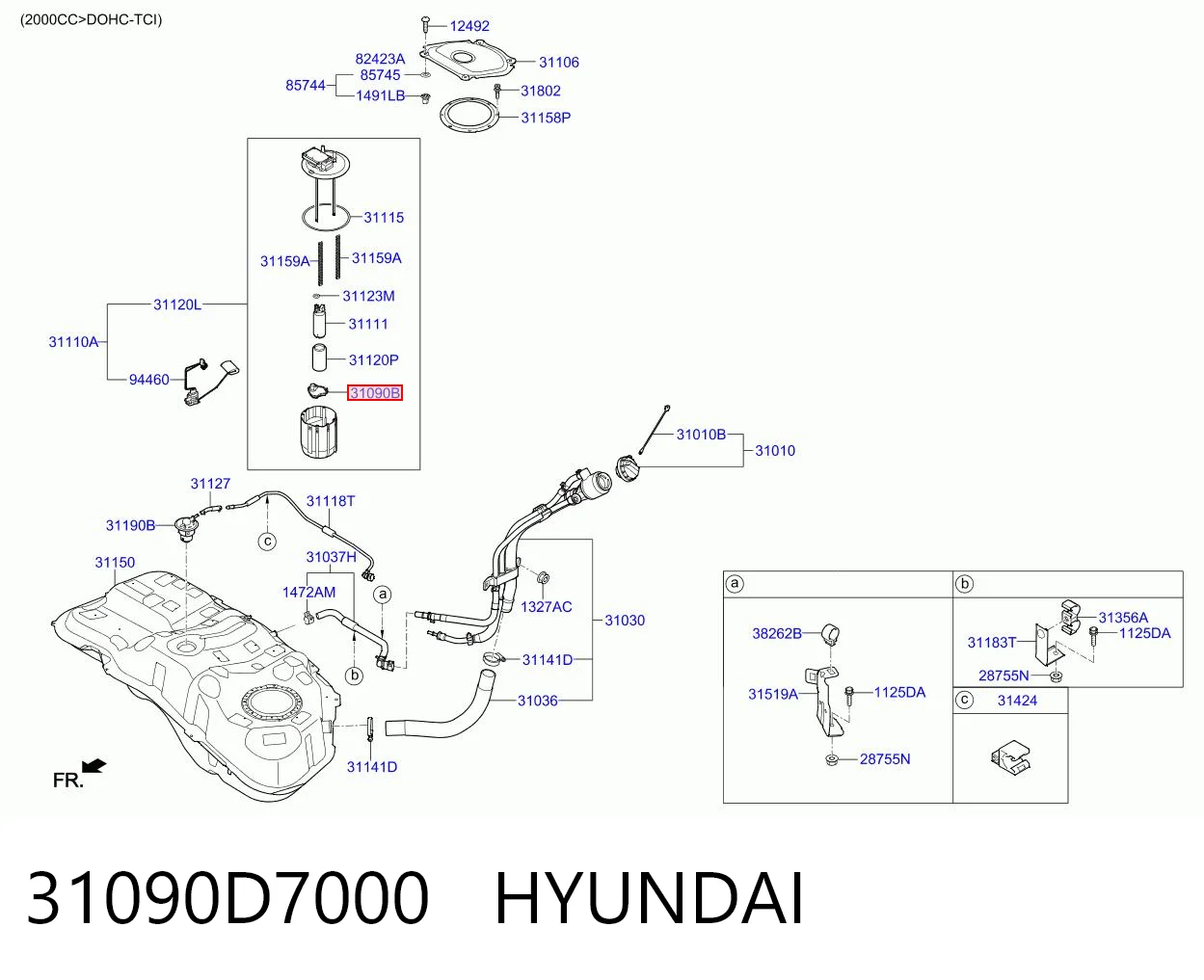 31090D7000 Hyundai/Kia Filtro de malla de la bomba de combustible
