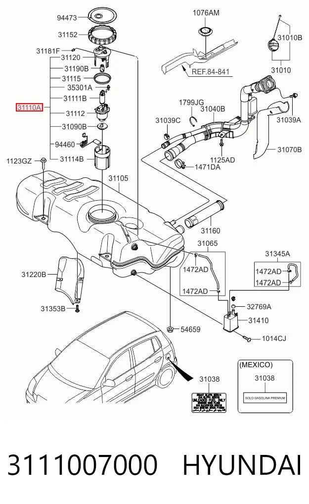 Módulo de alimentación de combustible para KIA Picanto II TA
