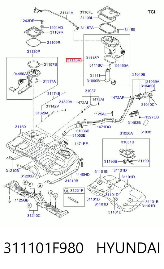 311101F980 Hyundai/Kia Módulo de alimentación de combustible