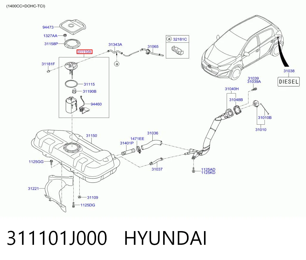 311101J000 Hyundai/Kia Módulo de alimentación de combustible