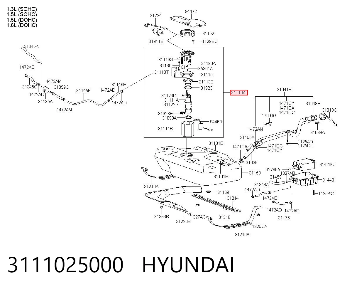 Bomba de combustible Hyundai Accent I