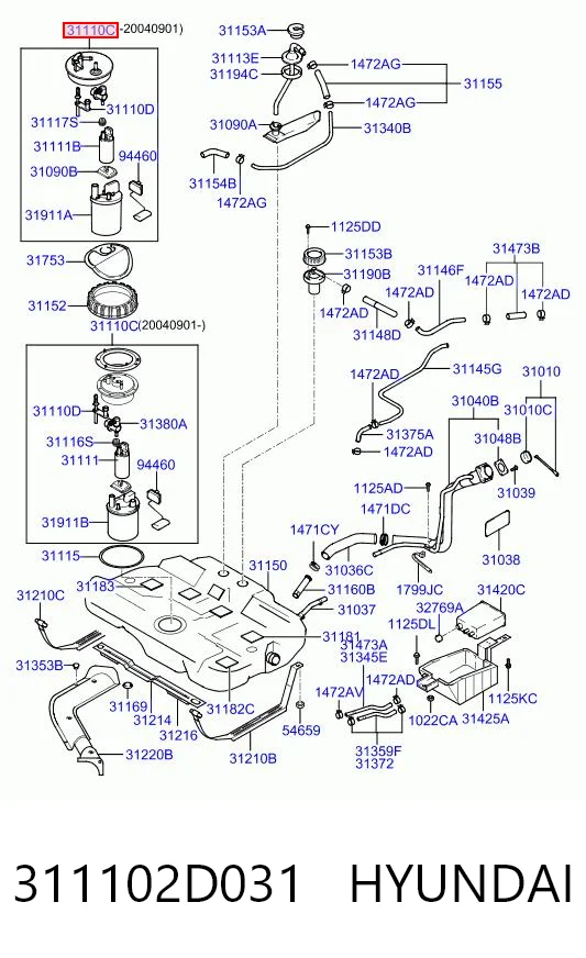 Módulo alimentación de combustible  Hyundai Coupe II coupé (GK) (2001 - 2006) precio, desde 84,22 EUR