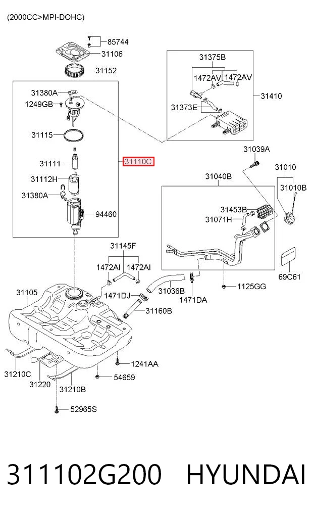 311102G200 Hyundai/Kia Módulo de alimentación de combustible