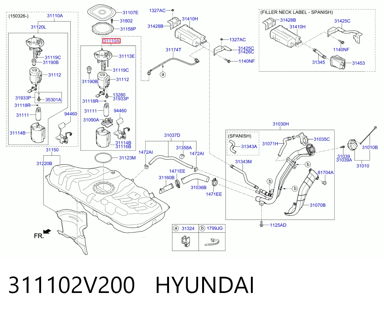 311102V200 Hyundai/Kia Módulo de alimentación de combustible