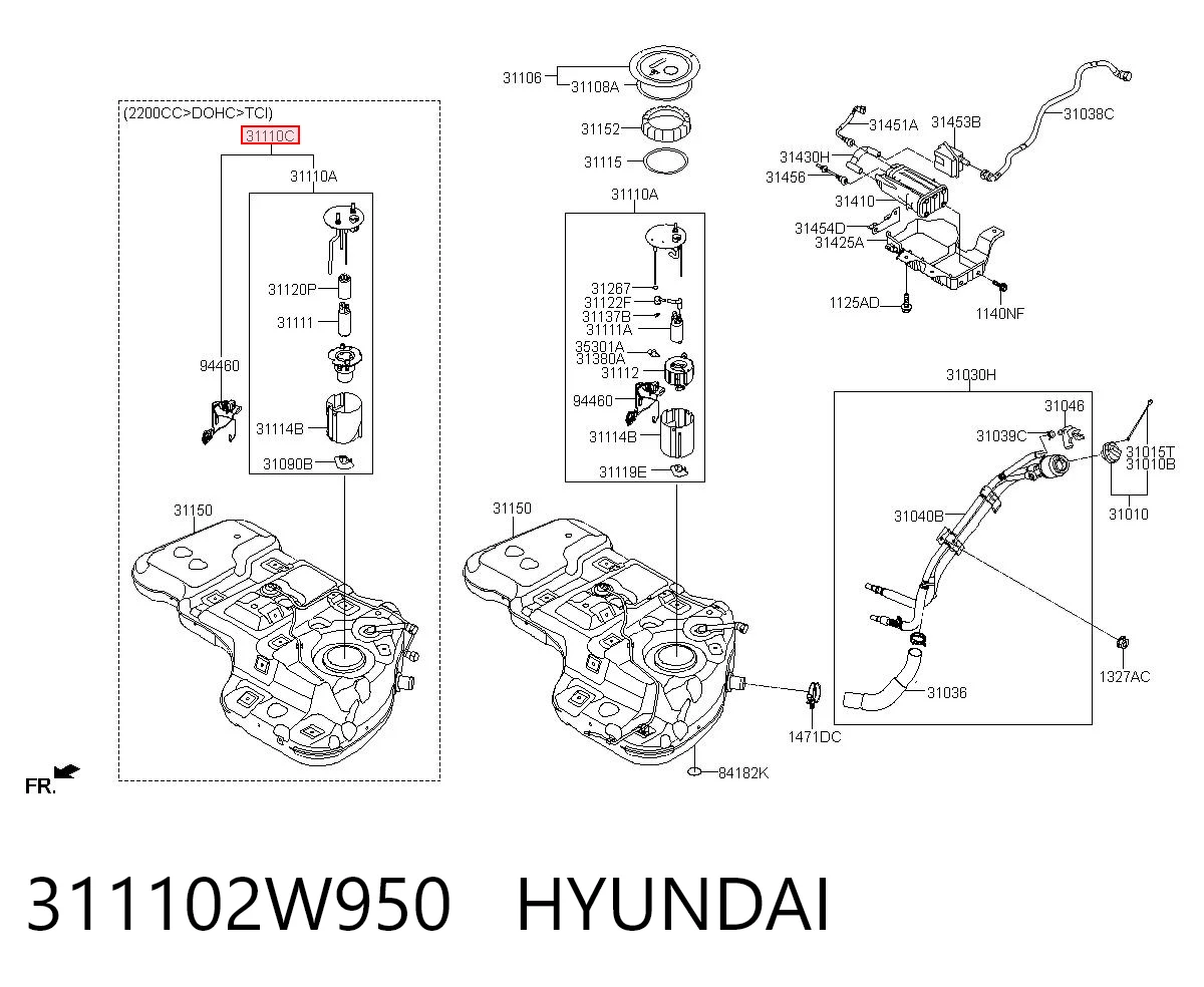 Módulo de alimentación de combustible para Hyundai Santa Fe III DM