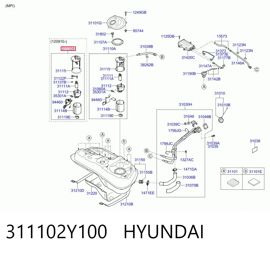 311102Y100 Hyundai/Kia Módulo de alimentación de combustible