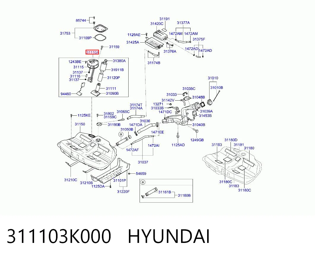 311103K000 Hyundai/Kia Módulo de alimentación de combustible
