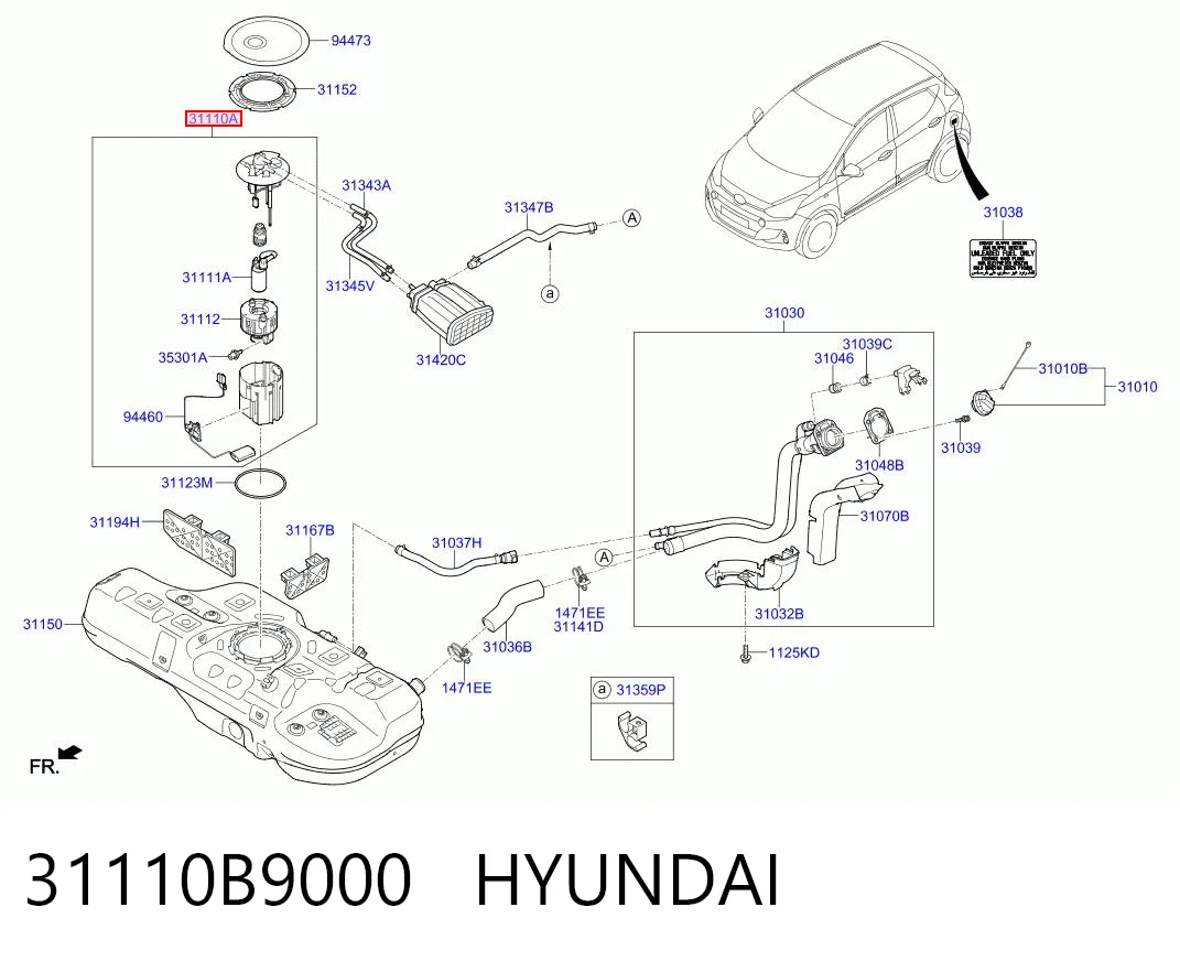 31110B9000 Hyundai/Kia Módulo de alimentación de combustible