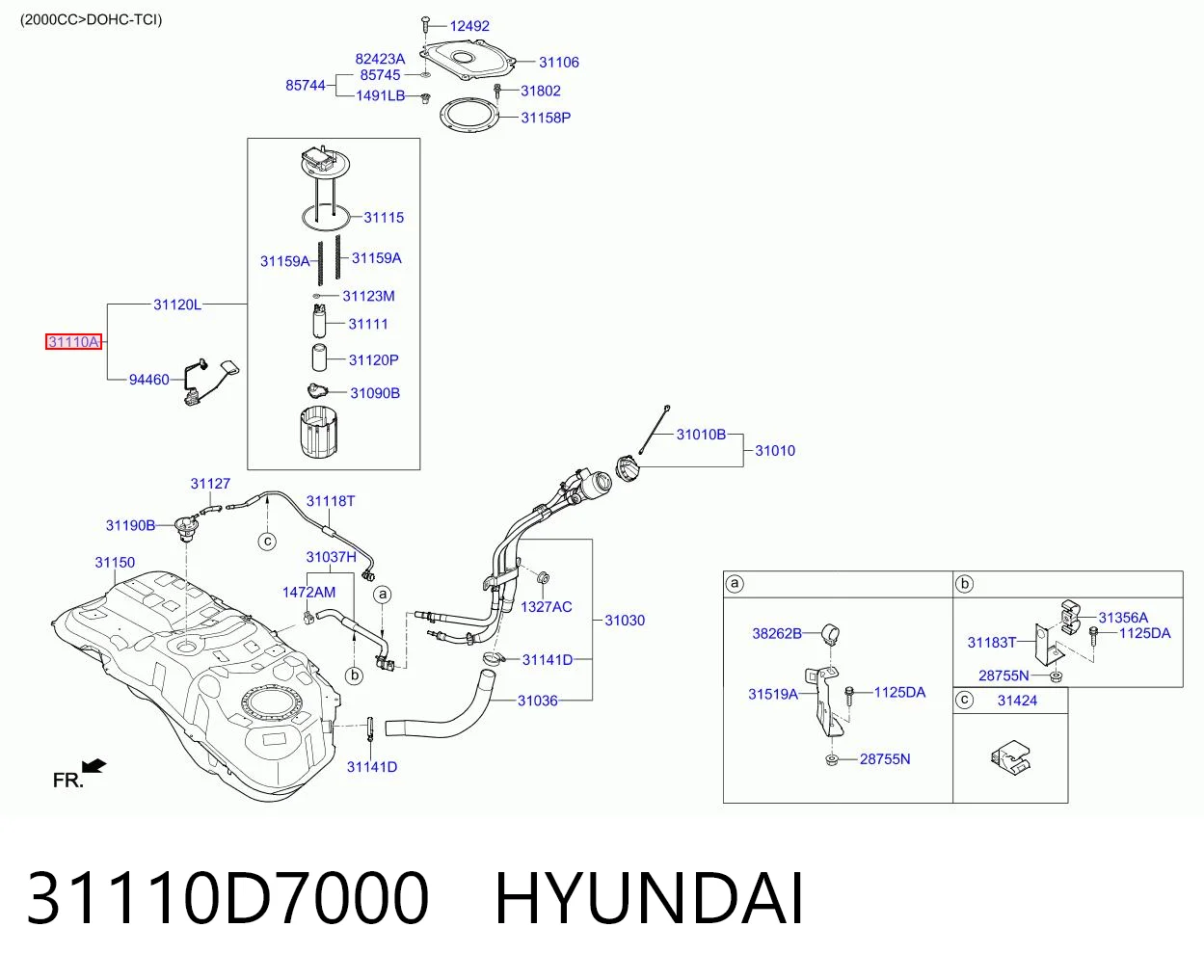 31110D7000 Hyundai/Kia Módulo de alimentación de combustible