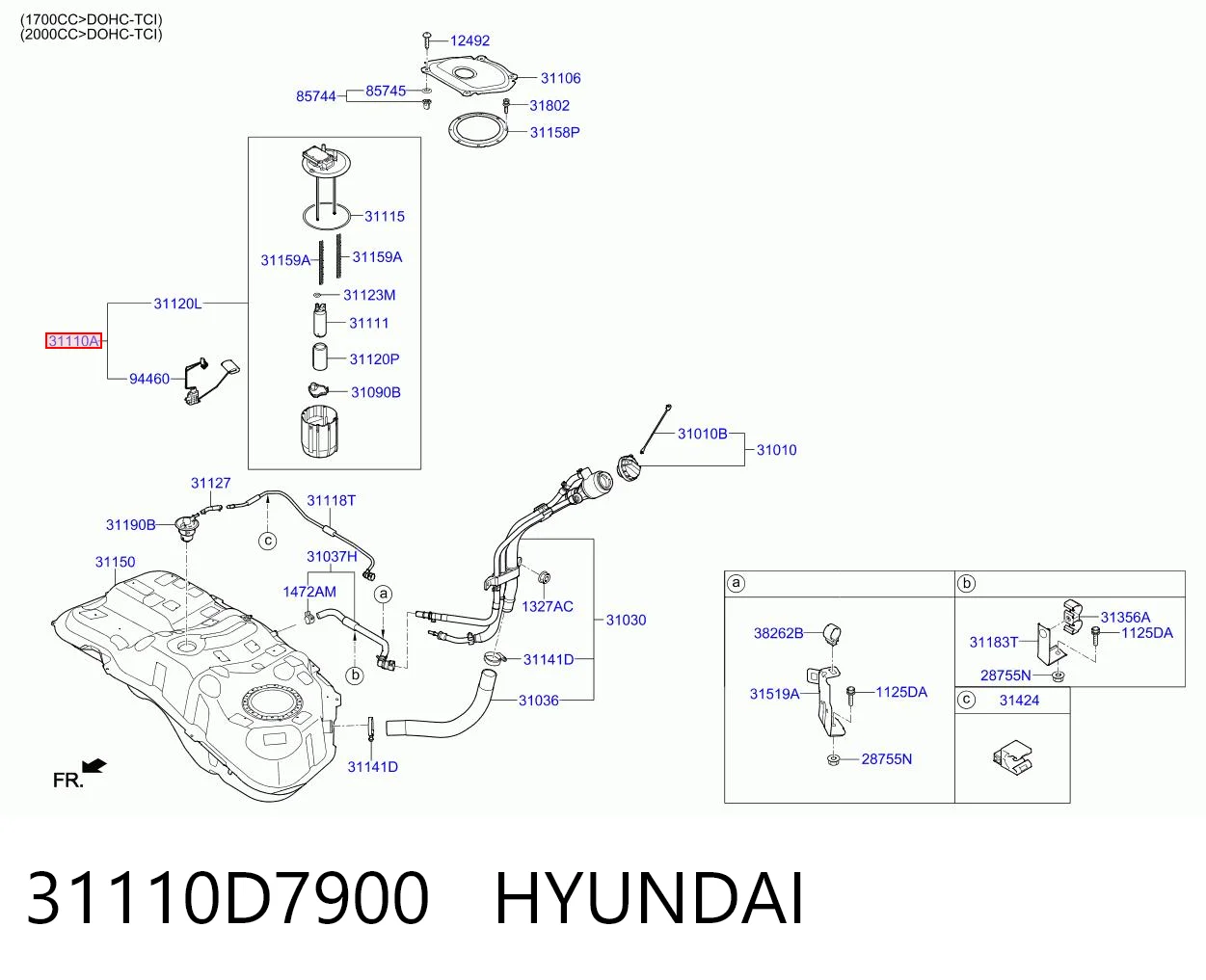31110D7900 Hyundai/Kia Módulo de alimentación de combustible