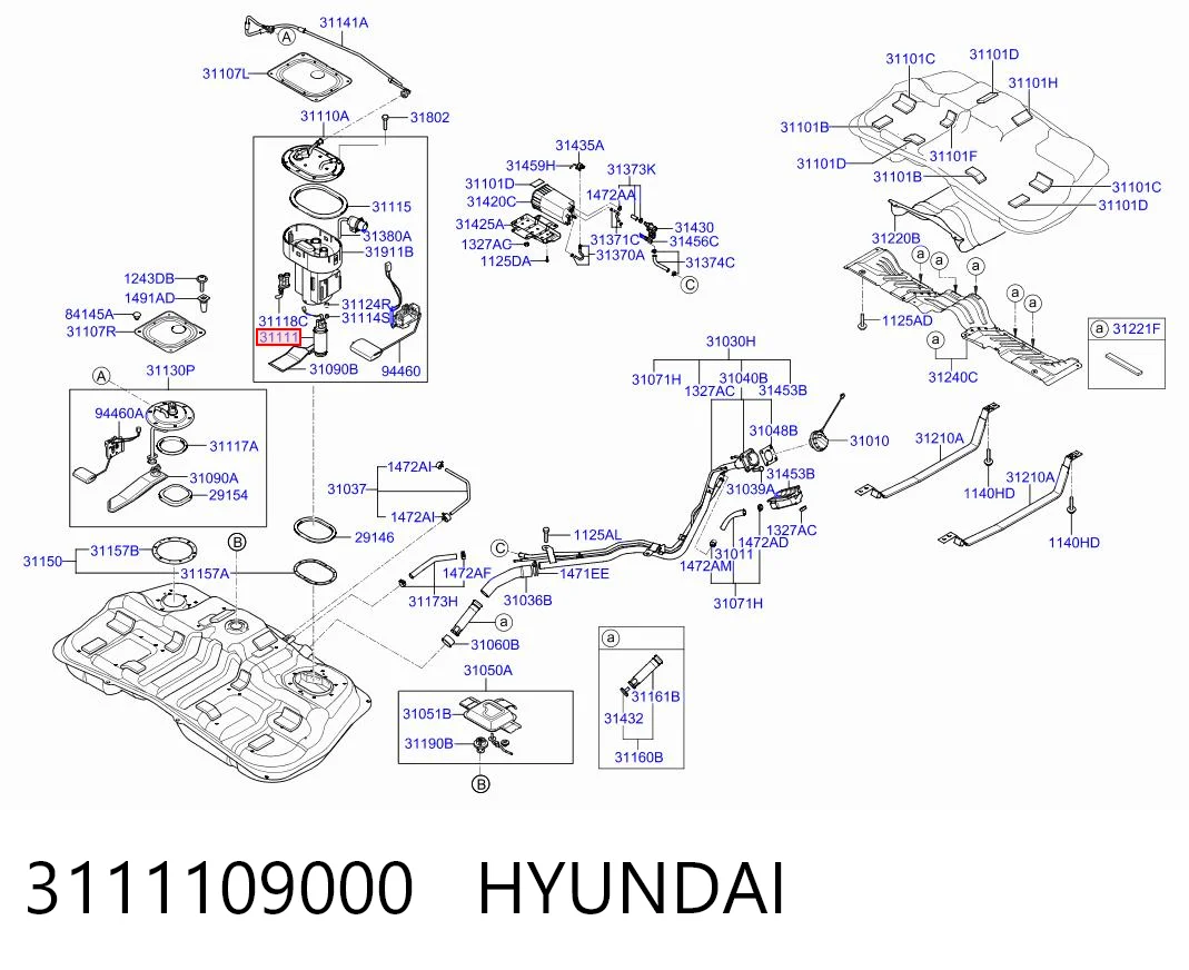 3111109000 Hyundai/Kia Elemento de turbina de la bomba de combustible
