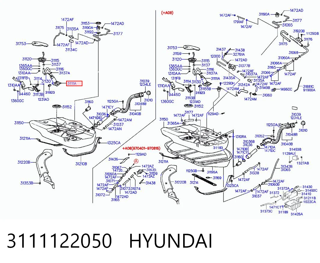 3111122050 Hyundai/Kia Unidad de alimentación de combustible
