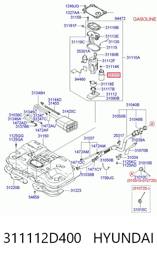 311112D400 Hyundai/Kia Unidad de alimentación de combustible