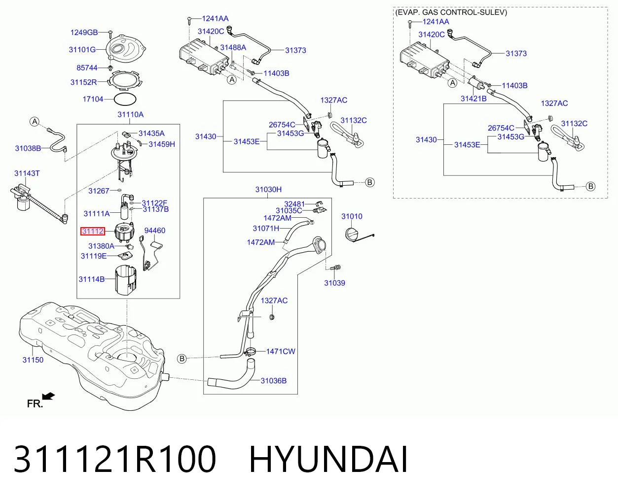 311121R100 Hyundai/Kia Filtro de gasolina