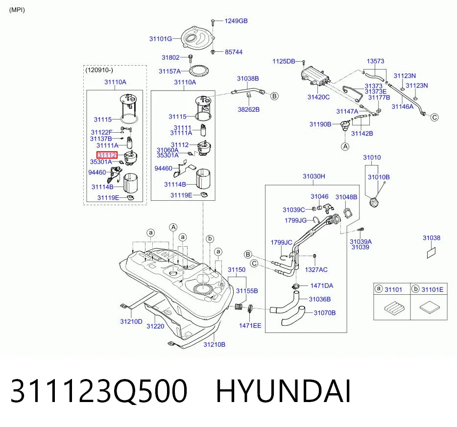 311123Q500 Hyundai/Kia Filtro de gasolina