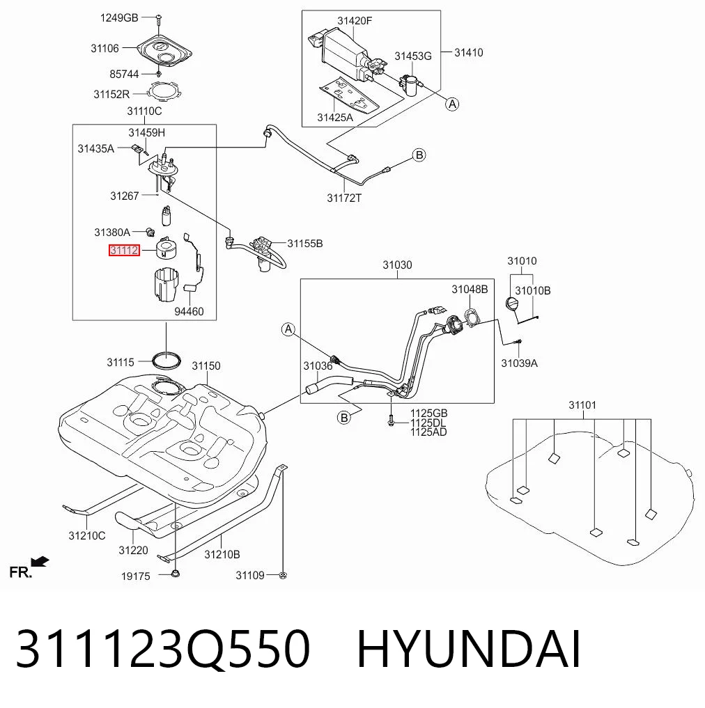 311123Q550 Hyundai/Kia Filtro de gasolina