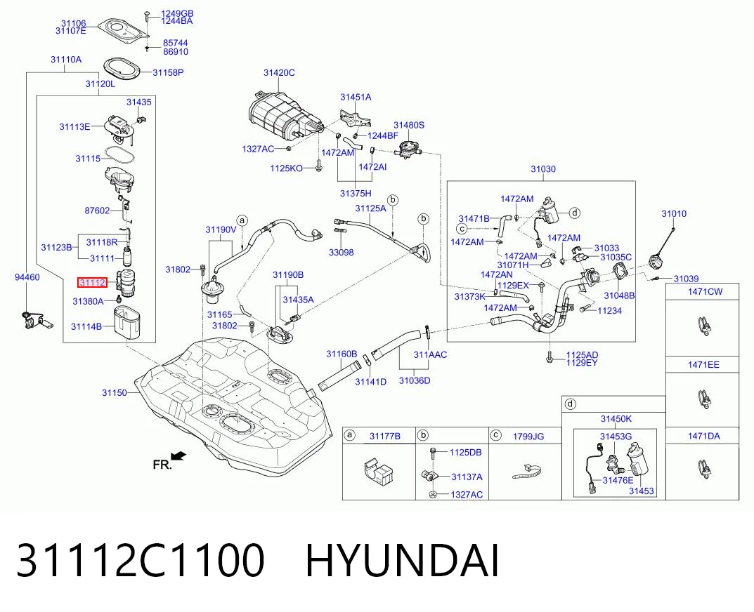 31112C1100 Hyundai/Kia Filtro de gasolina