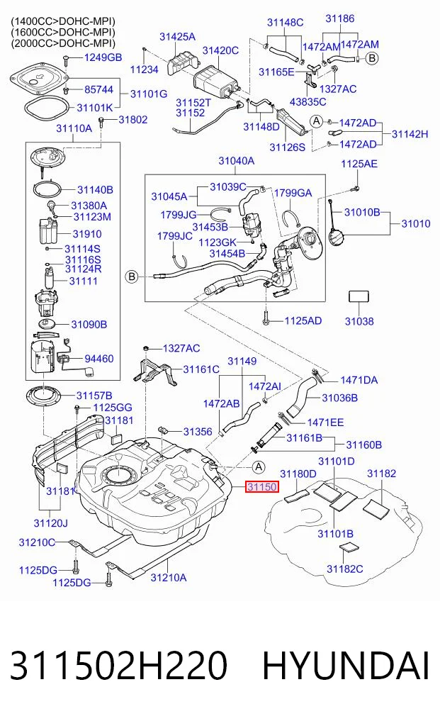 Comprar Depósito de combustible Hyundai Elantra IV HD a bajo precio