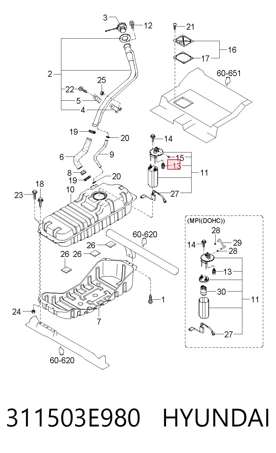 311503E980 HYUNDAI