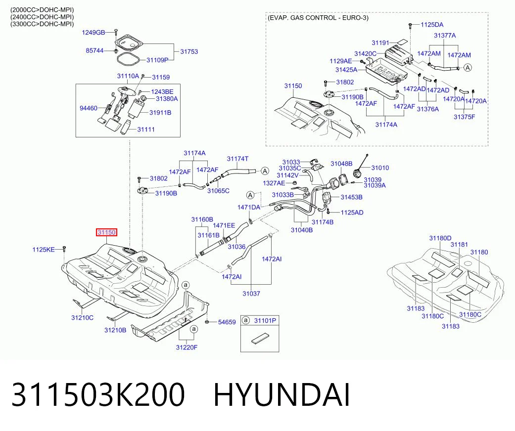 Depósito de gasolina para Hyundai Sonata NF