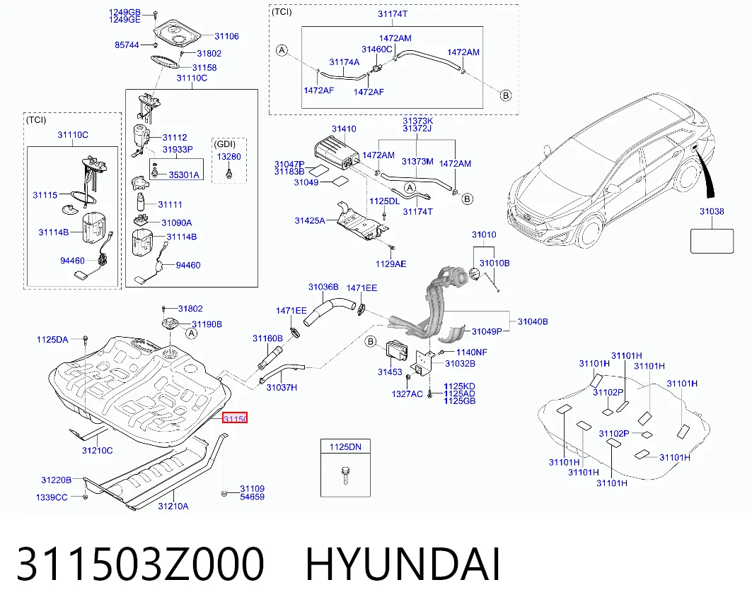Comprar Depósito de combustible Hyundai I40  VF a bajo precio