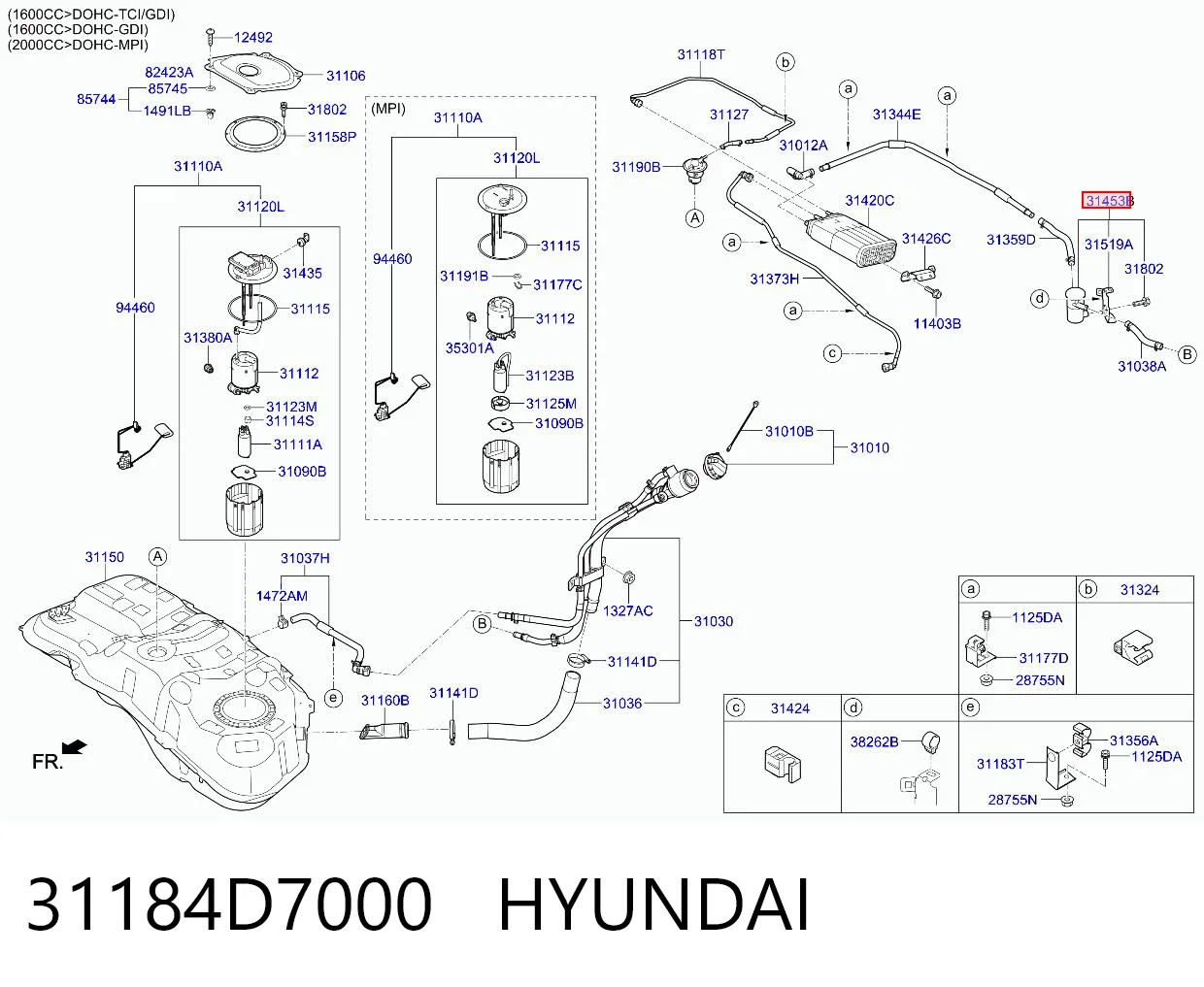 31184D7000 Hyundai/Kia Filtro de carbón activado