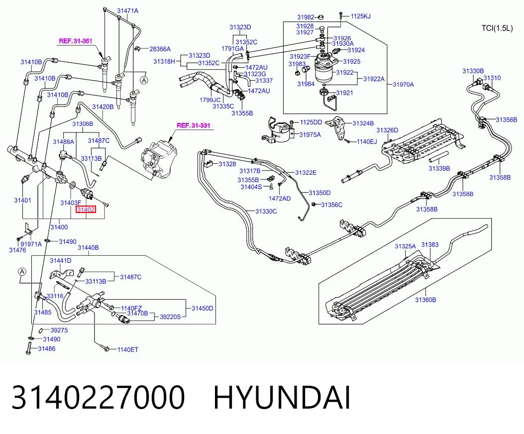 3140227000 Hyundai/Kia Válvula reguladora de presión