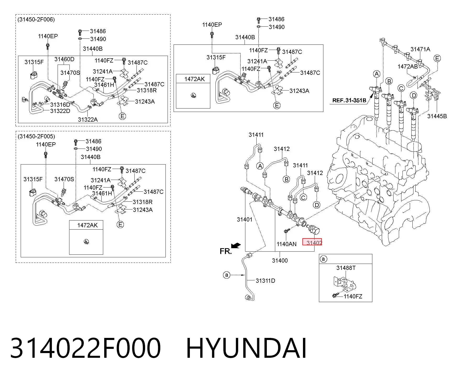 314022F000 Hyundai/Kia Válvula reguladora de presión