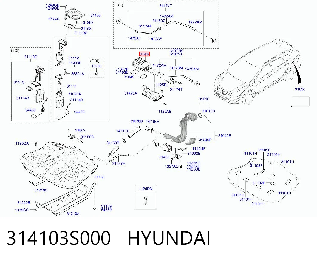 Comprar Absorbedor de vapores de combustible Hyundai I40 VF a bajo precio
