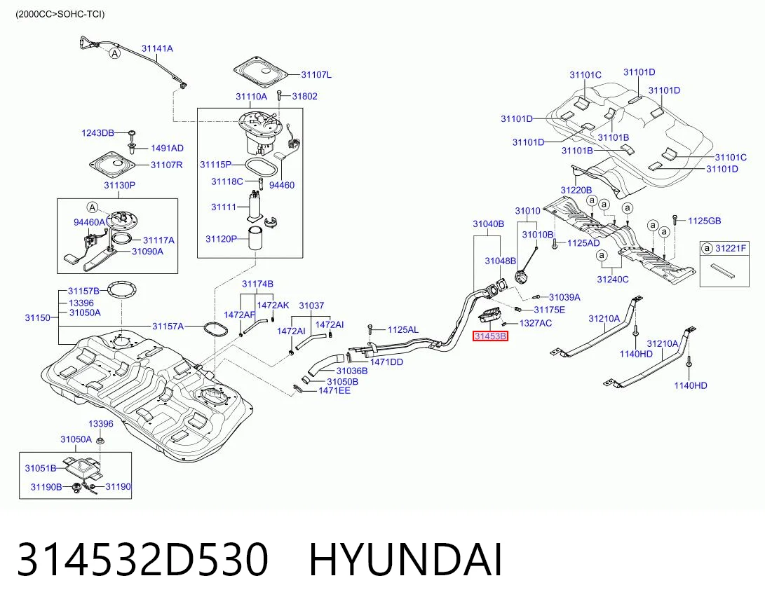 314532D530 Hyundai/Kia Filtro de carbón activado