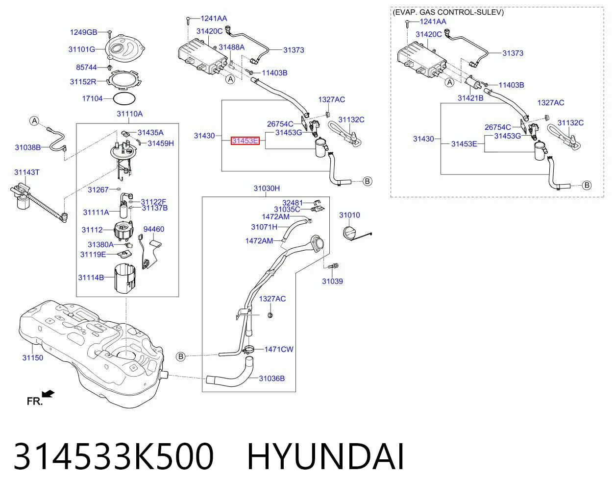 314533K500 Hyundai/Kia Filtro de carbón activado