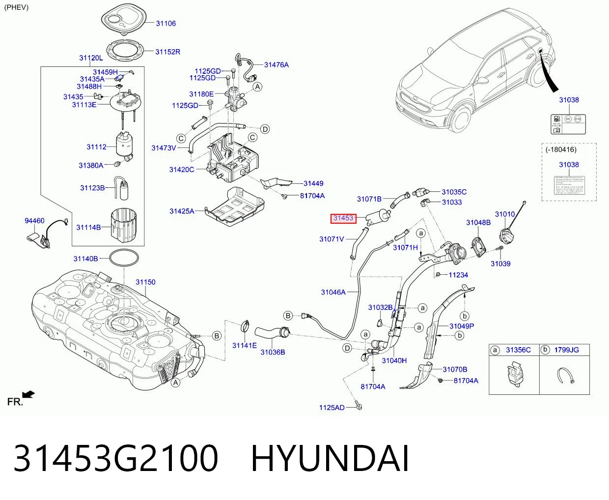 31453G2100 Hyundai/Kia Filtro de carbón activado