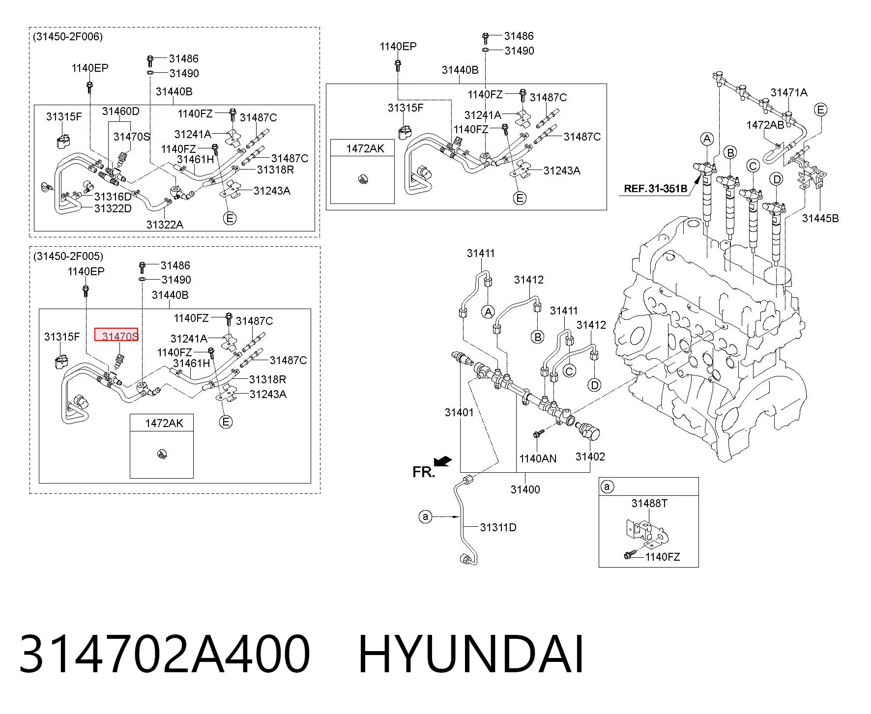 314702A400 Hyundai/Kia Sensor de temperatura de combustible