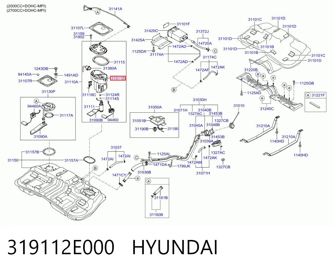 319112E000 Hyundai/Kia Filtro de gasolina