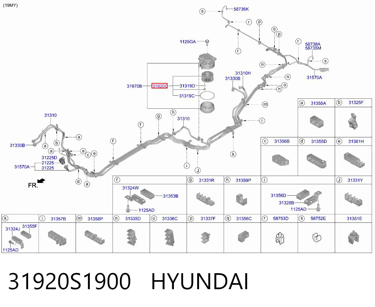 31920S1900 Hyundai/Kia Filtro de gasolina