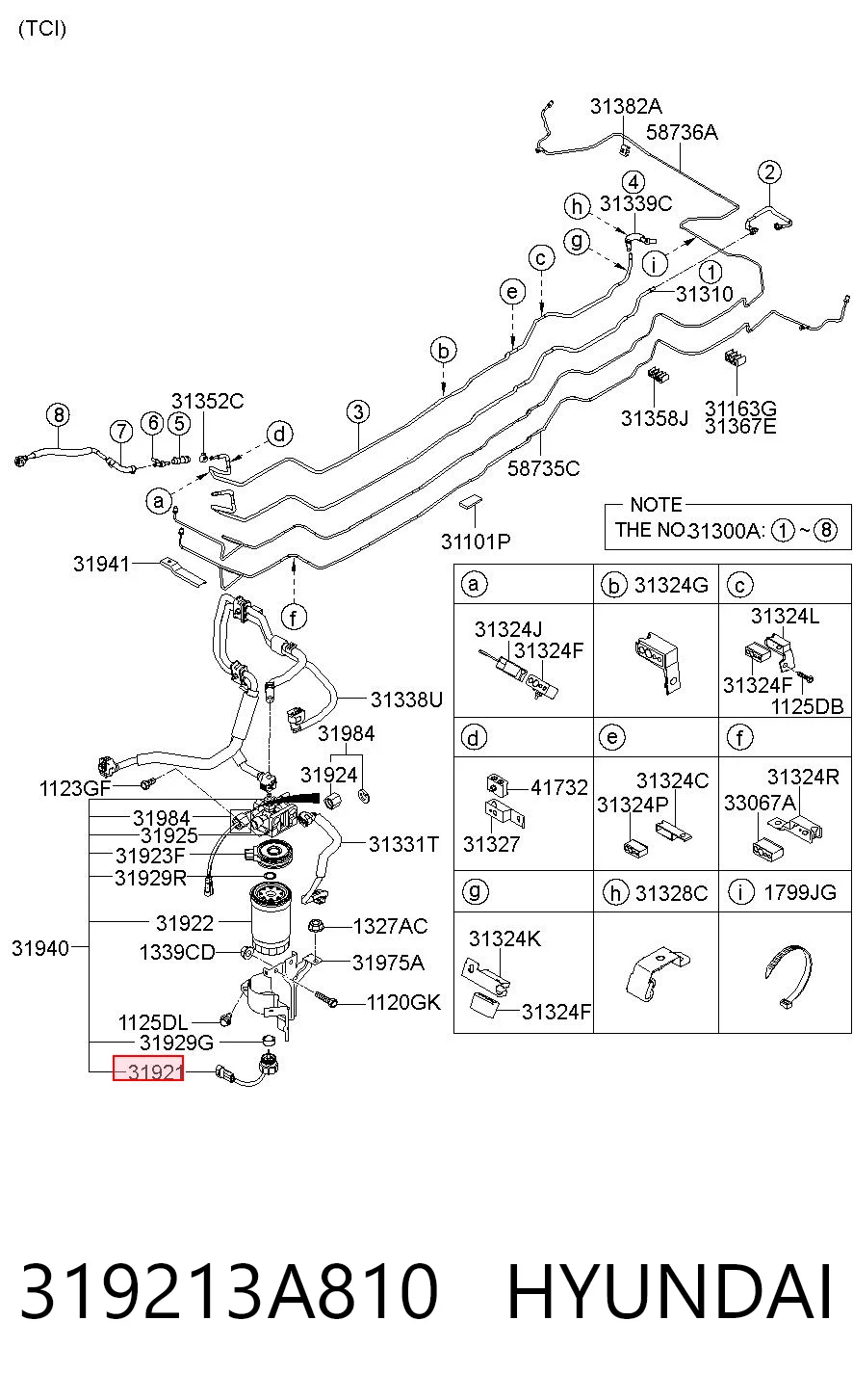 319213A810 Hyundai/Kia Sensor de nivel de agua del filtro de combustible