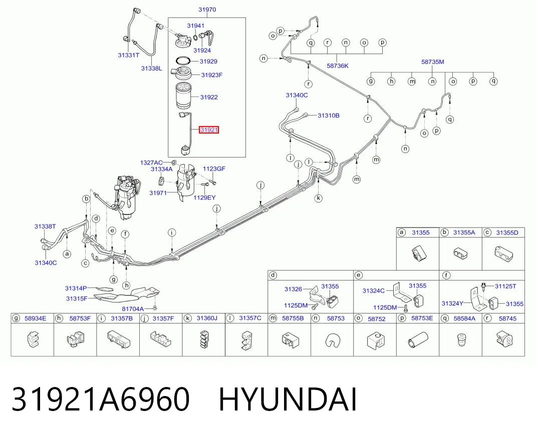31921A6960 Hyundai/Kia Sensor de nivel de agua del filtro de combustible