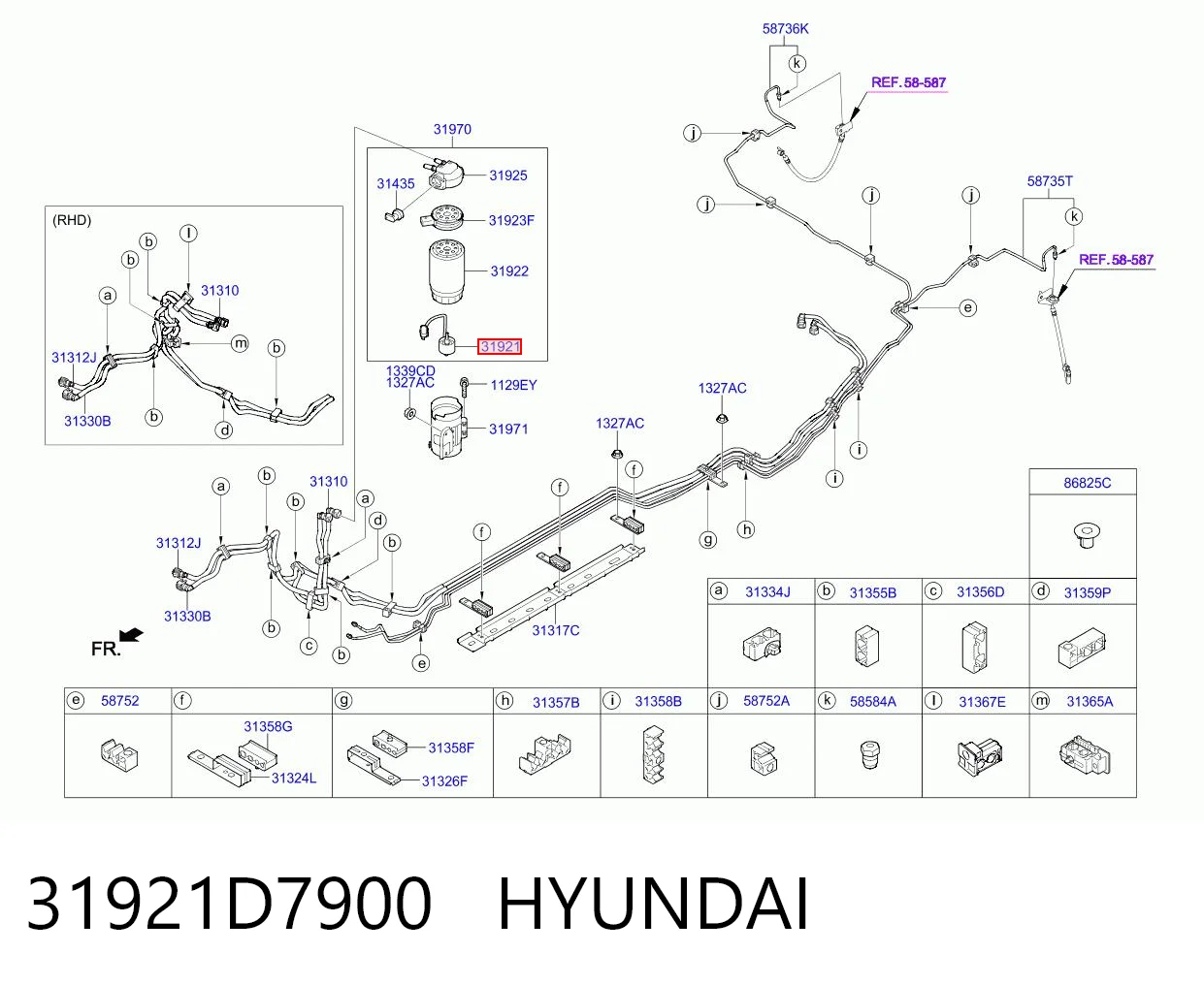 31921D7900 Hyundai/Kia Sensor de nivel de agua del filtro de combustible