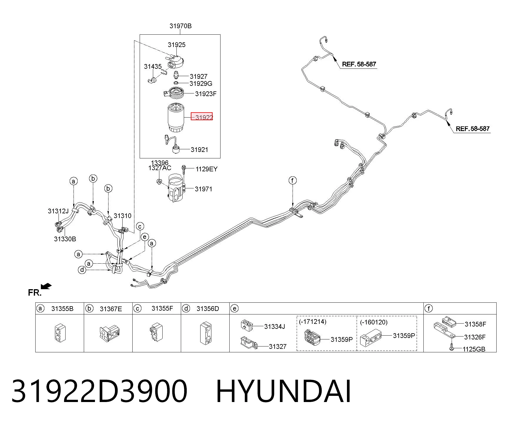 31922D3900 Hyundai/Kia Filtro de gasolina
