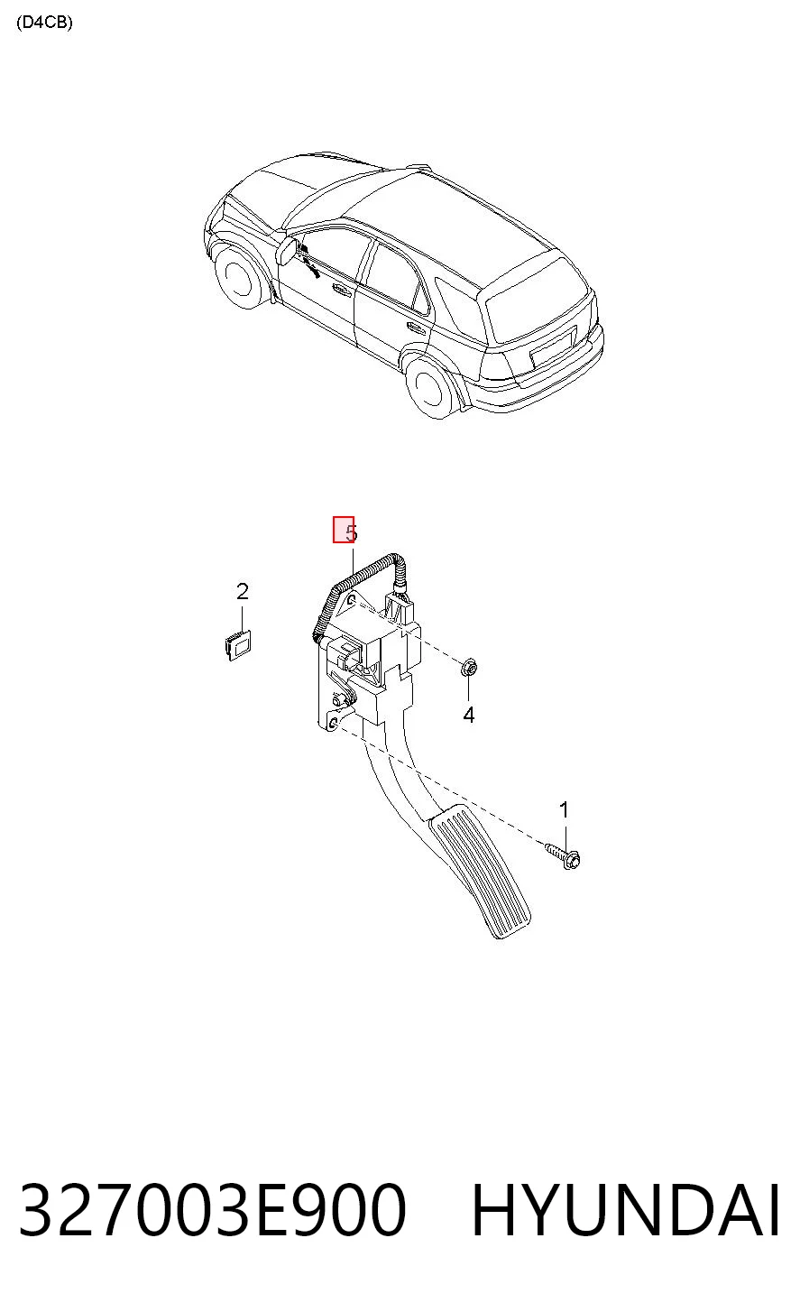 Pedal del acelerador 327003E900 HYUNDAI
