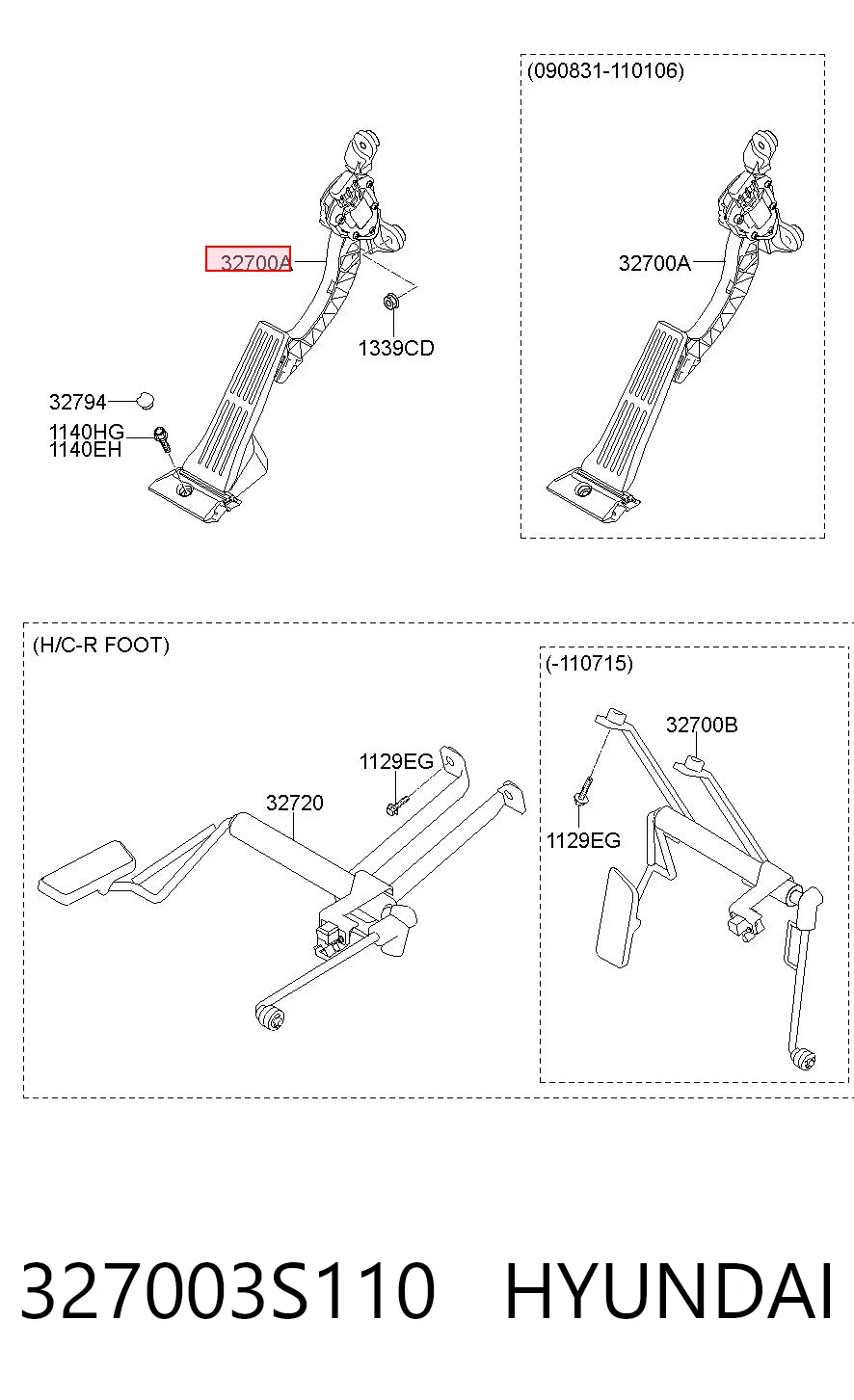 Pedal de aceleracion para Hyundai Sonata VI YF