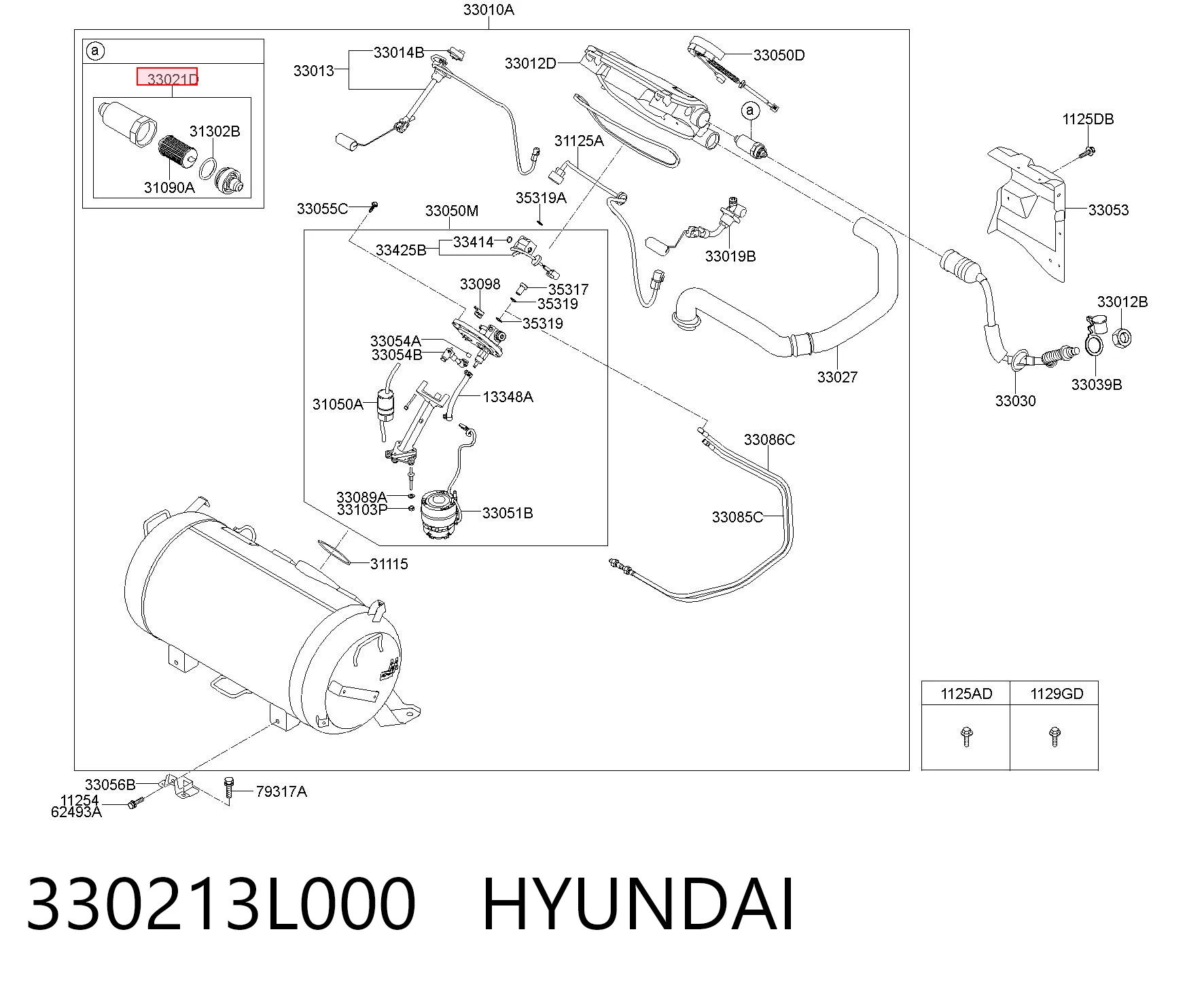330213L000 Hyundai/Kia Filtro de gasolina