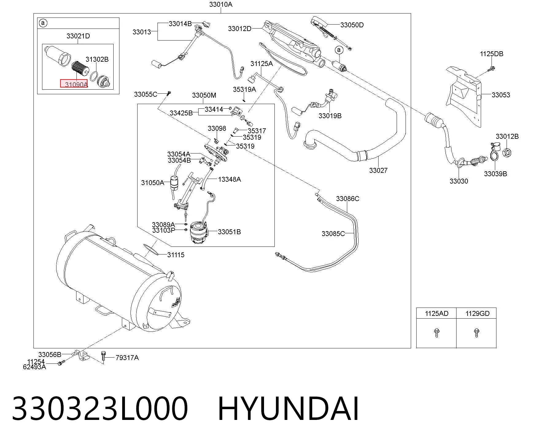 330323L000 Hyundai/Kia Filtro de gasolina
