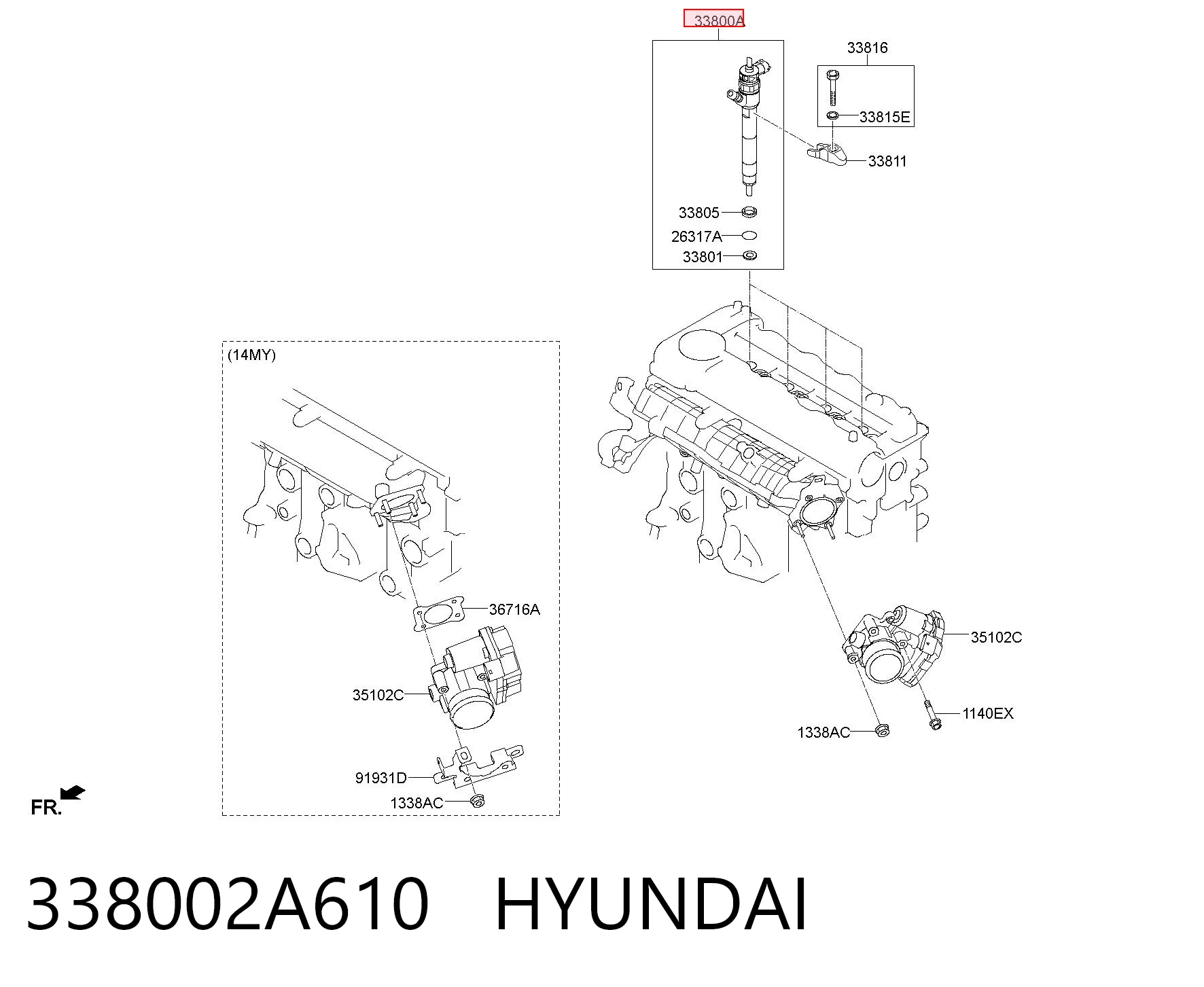 338002A610 Hyundai/Kia Inyector de combustible