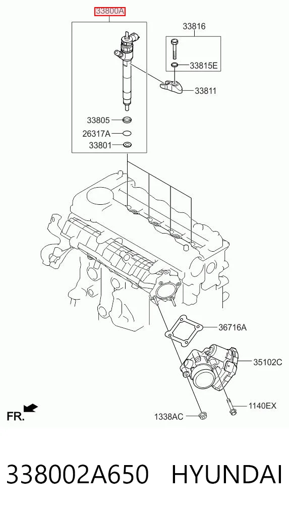 338002A650 Hyundai/Kia Inyector de combustible