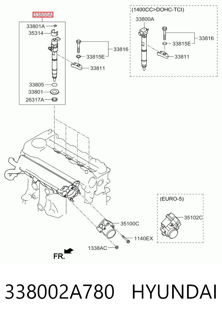 338002A780 Hyundai/Kia Inyector de combustible