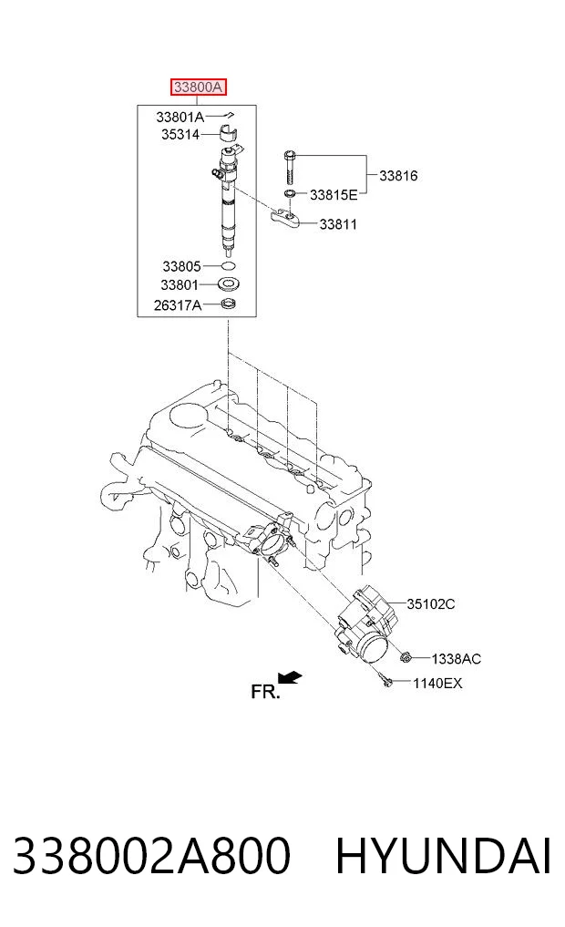 338002A800 Hyundai/Kia Inyector de combustible